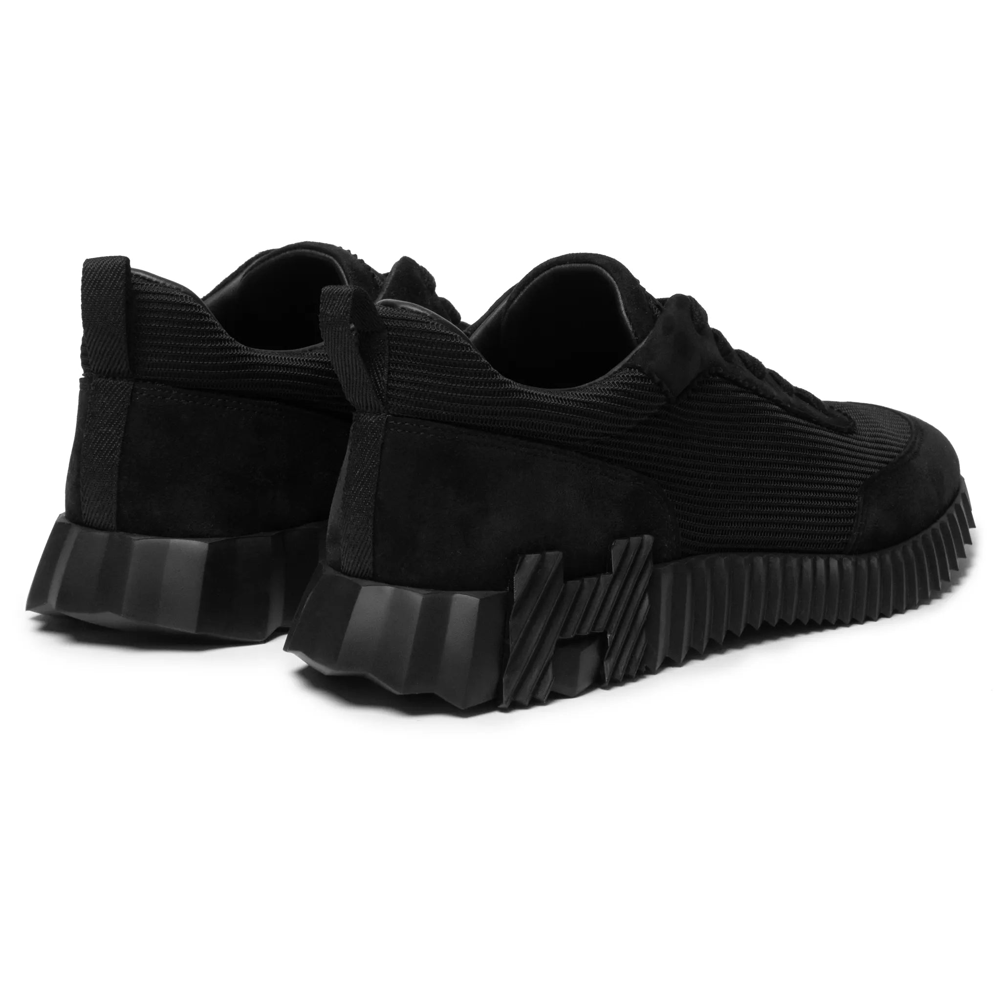 Heel View of Hermès Paris Bouncing Sneaker Triple Black